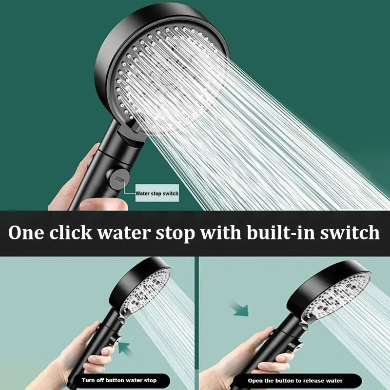 Hand Shower With 6 Spray Modes High Pressure Hand Shower With On/off Switch Hand Shower With Anti-clogging Nozzle