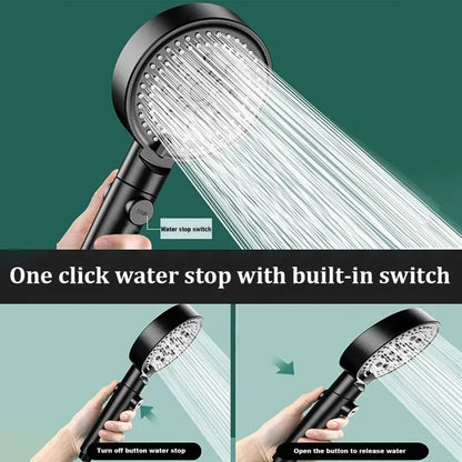 Hand Shower With 6 Spray Modes High Pressure Hand Shower With On/off Switch Hand Shower With Anti-clogging Nozzle