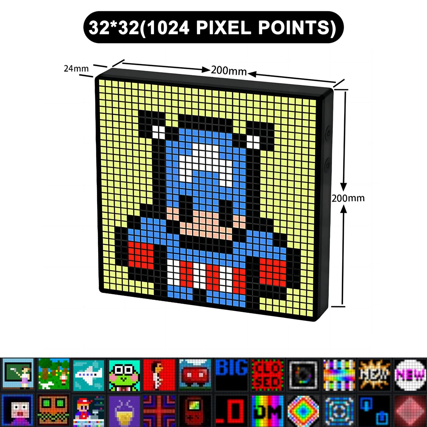 Pixel Art Lamp Panel LED and app controlled