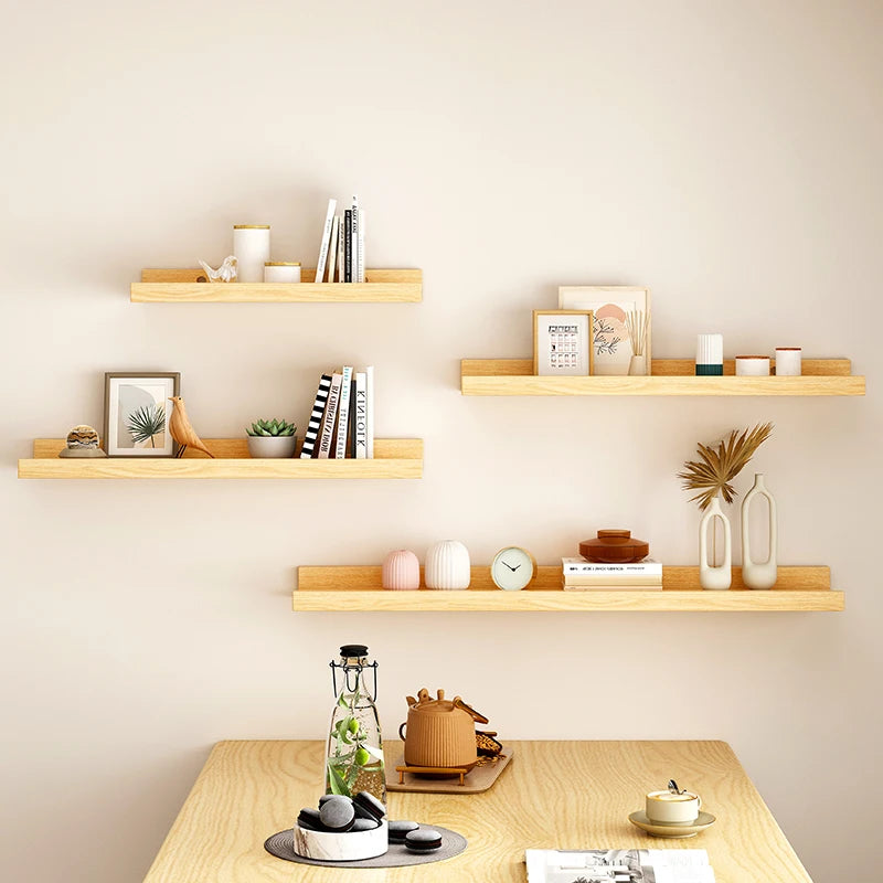 sturdy rectangle wooden shelves for room or house