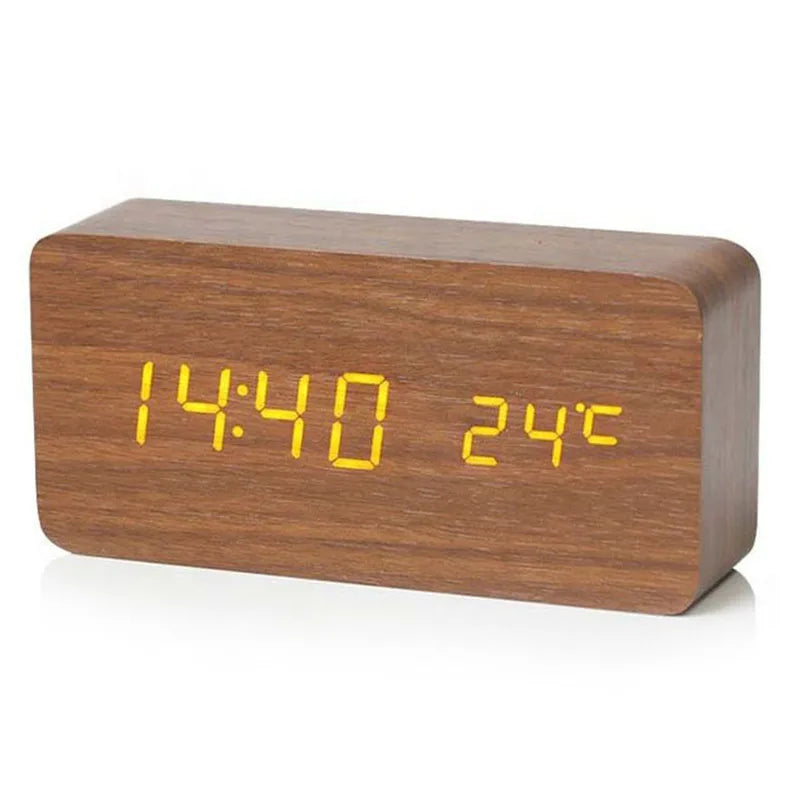 Wood digital clock