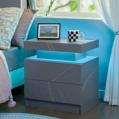 LED Night Stand  Nightstands with 2 Drawers