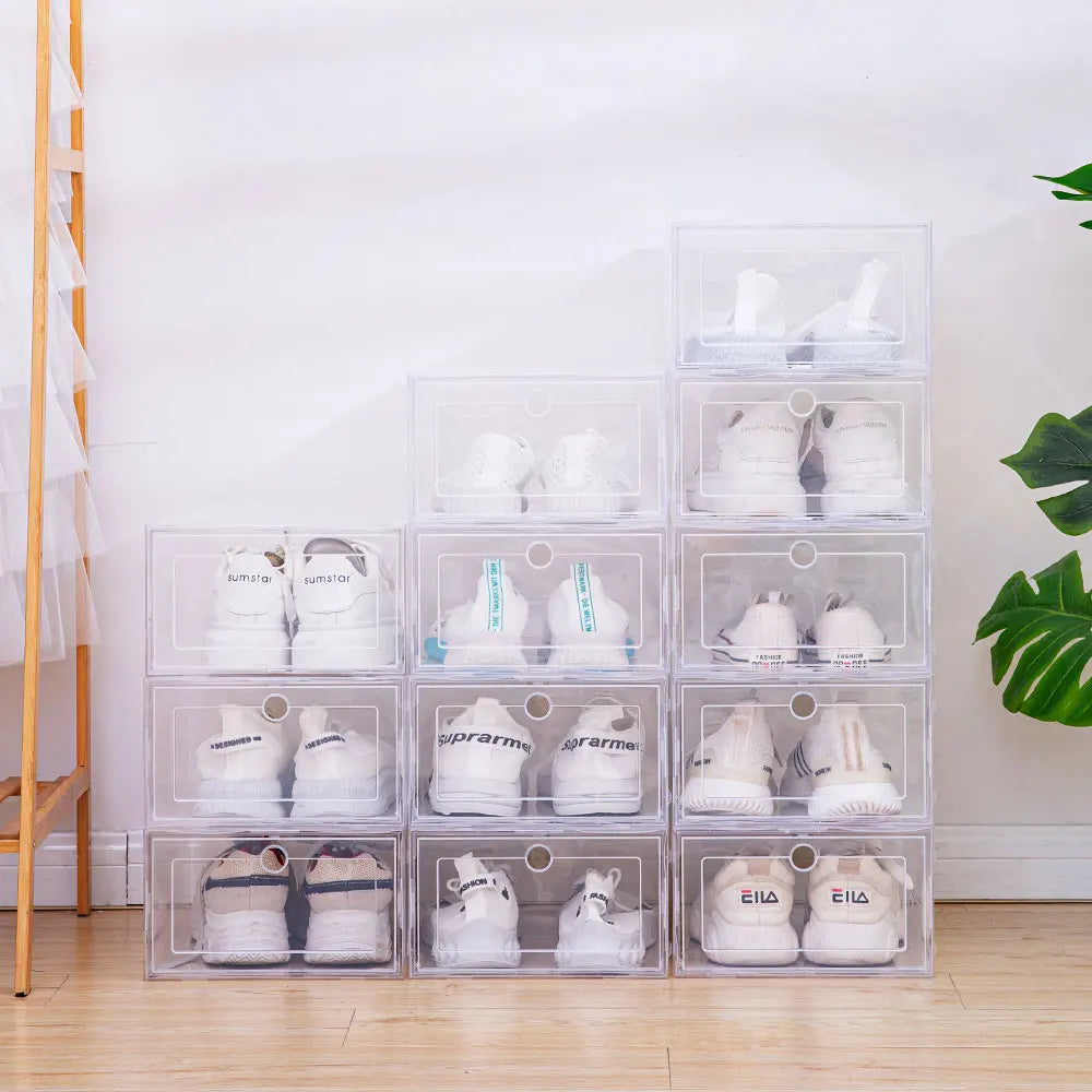 Clear shoe boxes