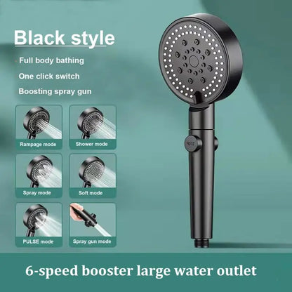 Hand Shower With 6 Spray Modes High Pressure Hand Shower With On/off Switch Hand Shower With Anti-clogging Nozzle