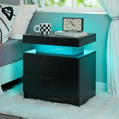 LED Night Stand  Nightstands with 2 Drawers