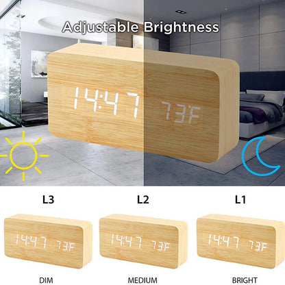 Wood digital clock