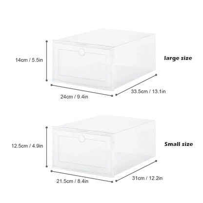 Clear shoe boxes