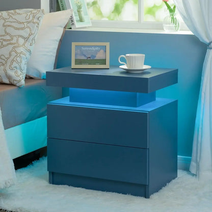 LED Night Stand  Nightstands with 2 Drawers