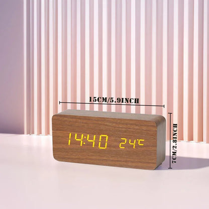 Wood digital clock