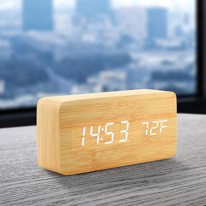 Wood digital clock